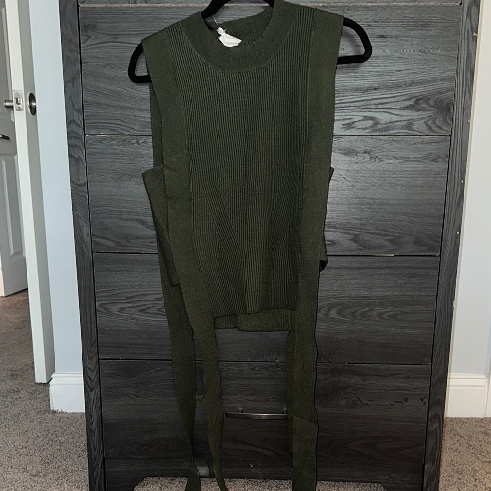 Olive Green Sleeveless Knit Top